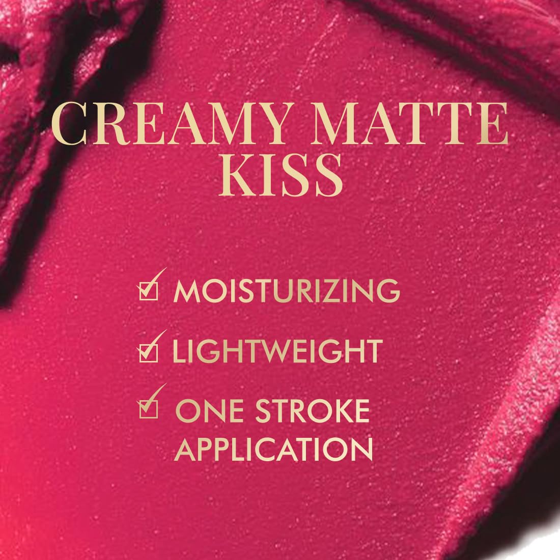 Creamy Matte Kiss Bullet Lipstick | Moisturizing & Lightweight | Comfortable, Non-drying & Long Stay Lipstick | Infused with Cocoa Butter & Vitamin E | Lipstick