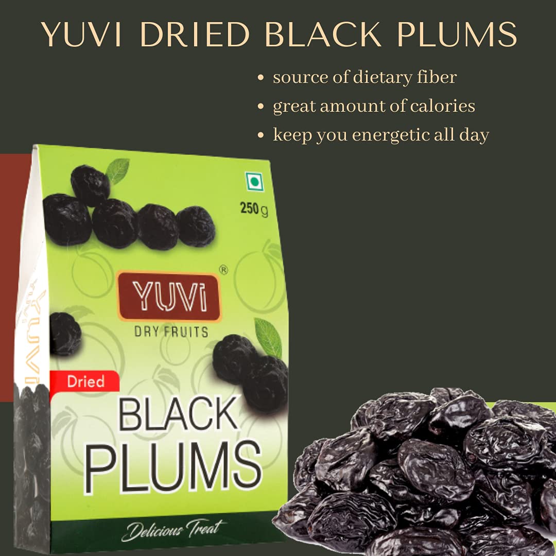 SAINIK'S Dry Fruit Mall - Start UR Day "Traditional Way" Yuvi's Dried Black Plum|Jumbo Black Plum 250 Gram(250 X 1=250 Gram) 250.0 Grams