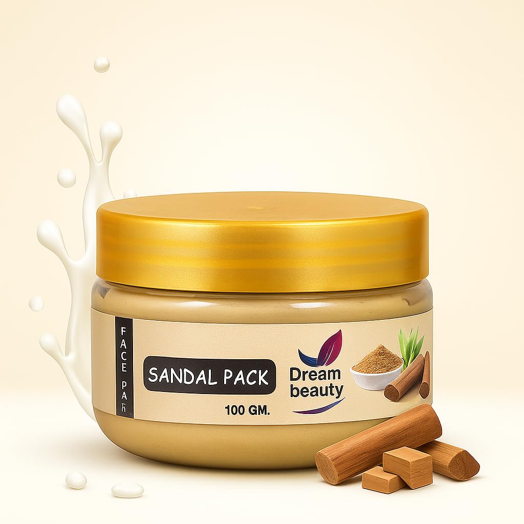 Dream Beauty Multani Mitti Sandal Face Pack (Pack of 3 x 100g) – Natural Fuller’s Earth & Sandalwood Clay Mask for Brightening, Cooling & Oil Control – Ayurvedi