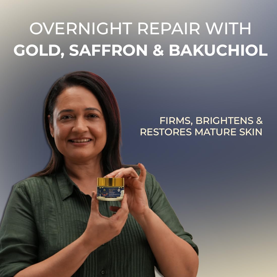 Vanaura Organics Rejuvinita Gold 46+ | Overnight Cream for Glowing Skin | Anti Ageing Night Cream for Women and Men | Pigmentation & Wrinkles |Tanning & Dullnes