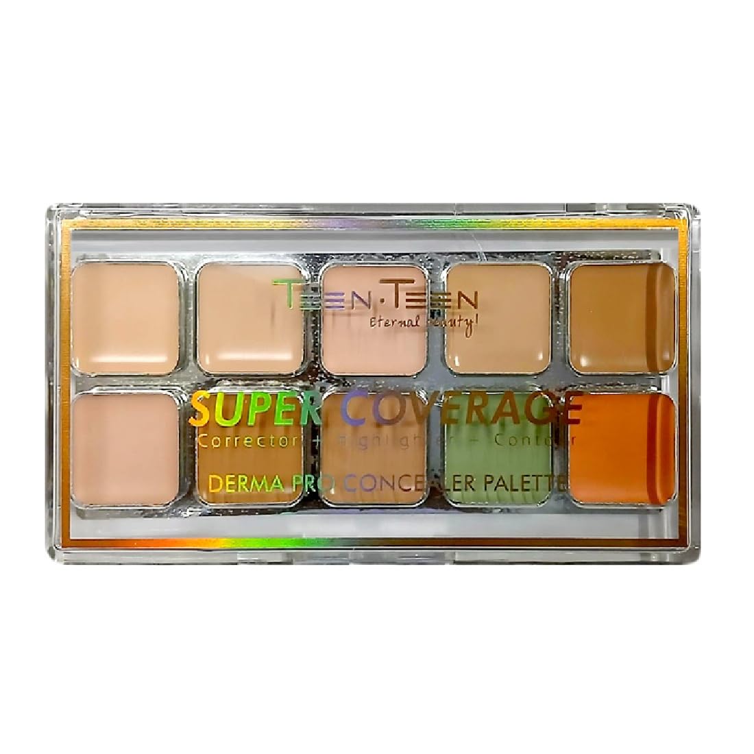 TEEN TEEN Super Coverage Corrector+Highlighter+Contour | Derma Pro Concealer Palette, Correct Dark Spot, Color Correction | Natural Cover Skin Scuplt | Shade-01