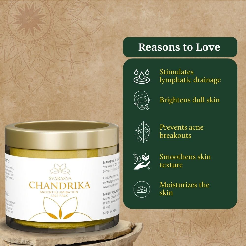 Svarasya Chandrika Natural Face Pack (ubtan powder) | The Ancient Illuminator Face Pack for oily and acne prone skin with Natural Ingredients (Includes Turmeric
