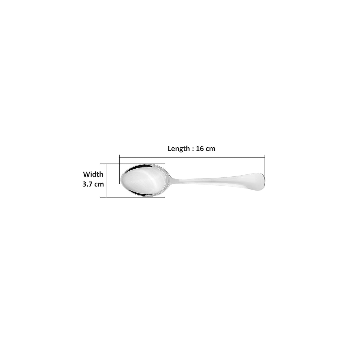 Sumeet Stainless Steel Baby/Medium Spoon Set of 6 Pc – (16cm L) (1.6mm Thick) 6 Pcs Medium