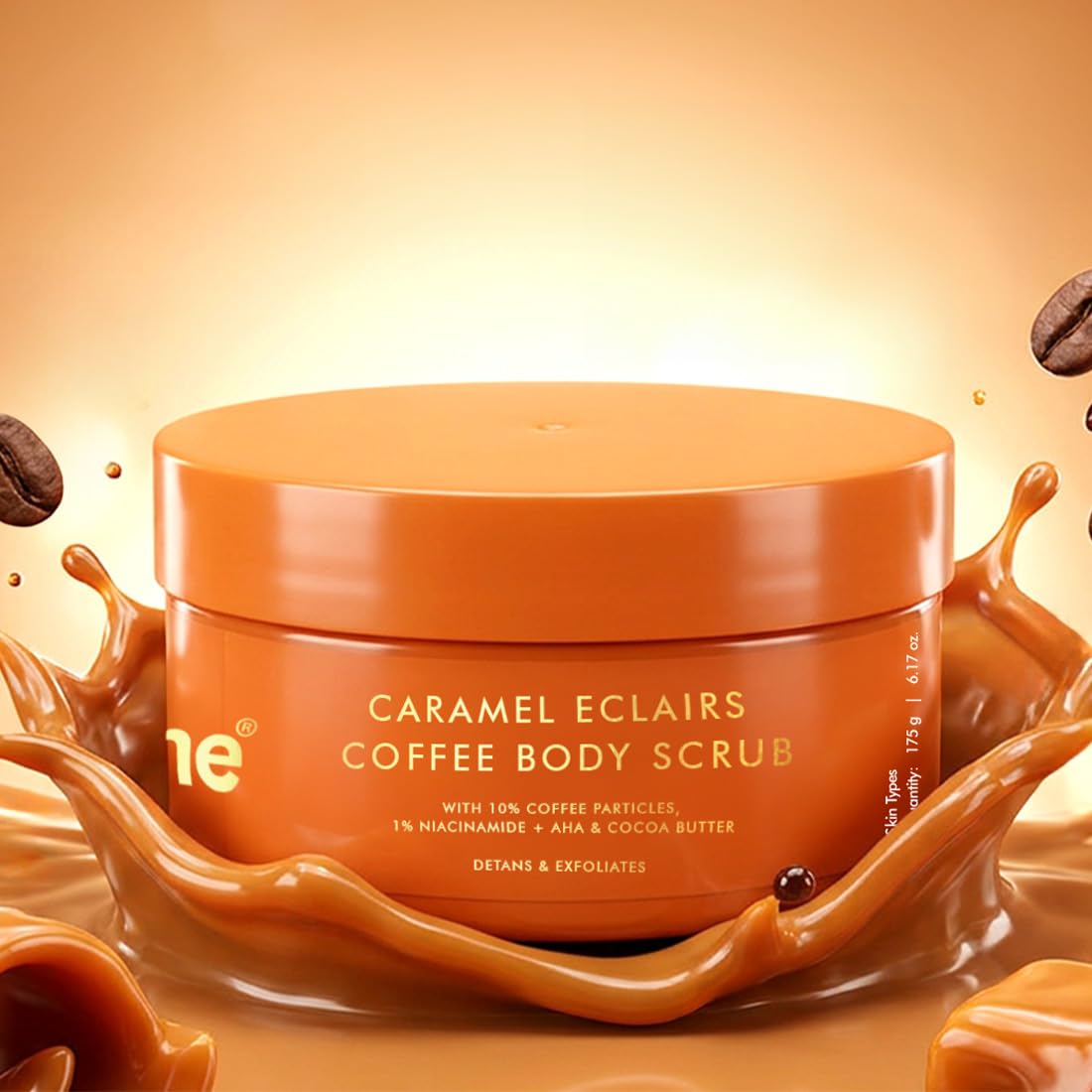 mCaffeine Smooth Skin Duo | Caramel Crunch Exfoliating Body Wash & Eclairs Coffee Scrub | 7% Exfoliating Actives | 10% Coffee Grounds, AHA- Glycolic & Lactic Ac