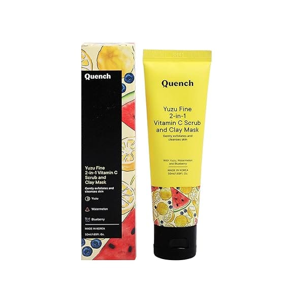 Quench - Vitamin C 2-in-1 Scrub and Clay Mask Korean Face Mask with for Glowing Skin (50ml)