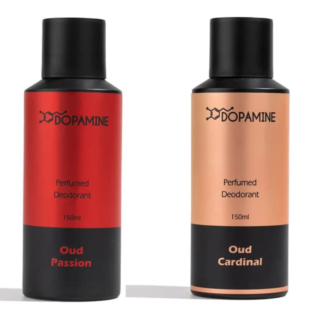 Dopamine Oud Deodorant for Men Combo Long lasting Smell - Body Spray For Man, Premium Men's Deo for Fresh smell - Oud Cardinal and Oud Passion - (150 ml x 2)