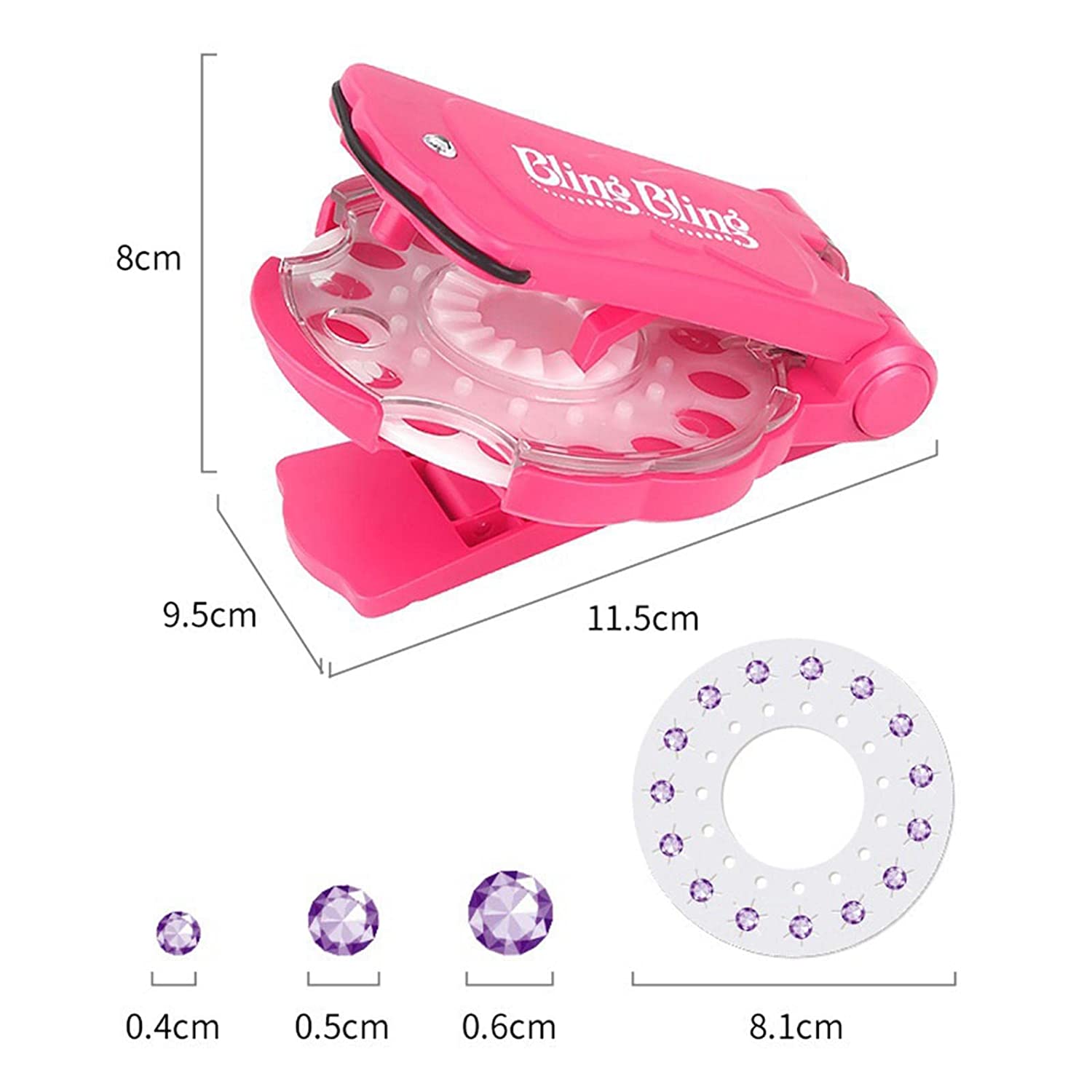 Shining - Bling Diamond Hair Sparkle Stapler Machine Set Gems for Decor Gift