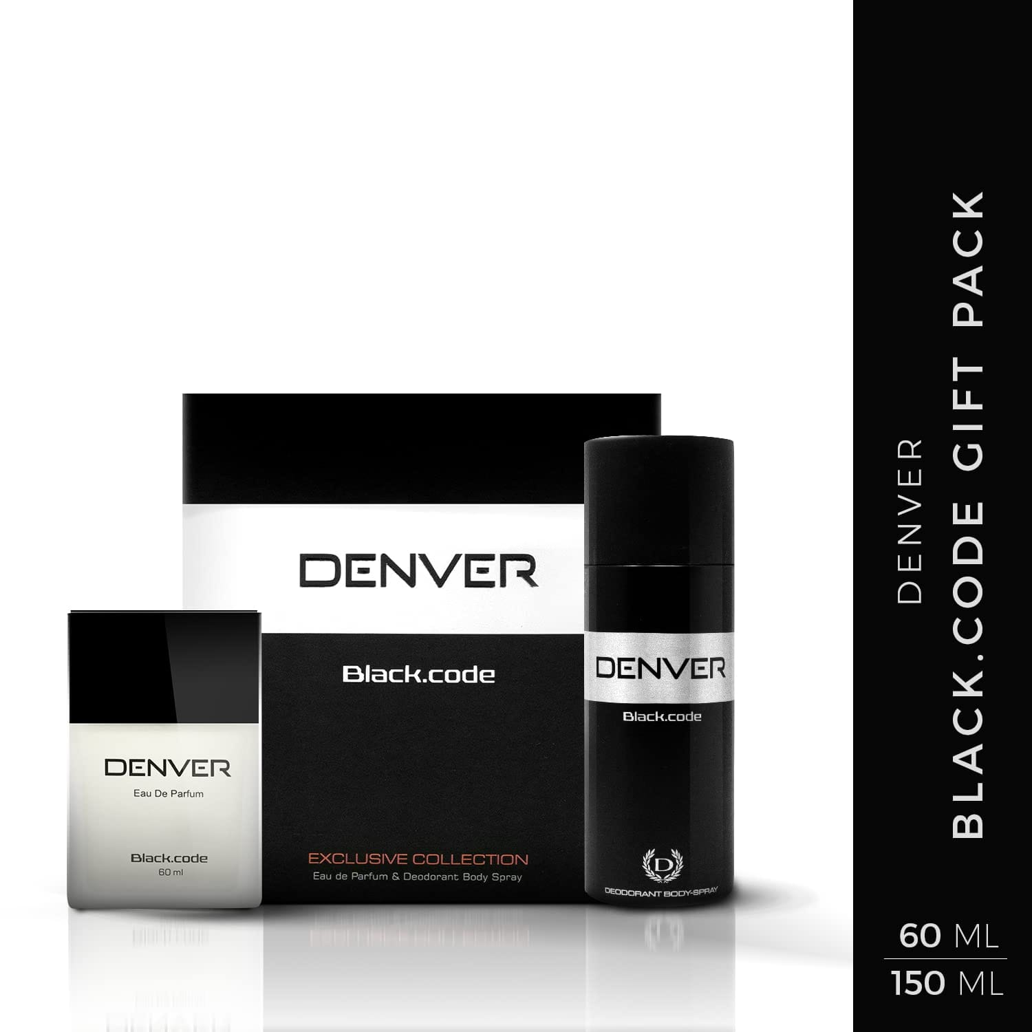DENVER - Black Code Exclusive Collection Gift Set : Deo (150ML) + Perfume (60ML) - Men