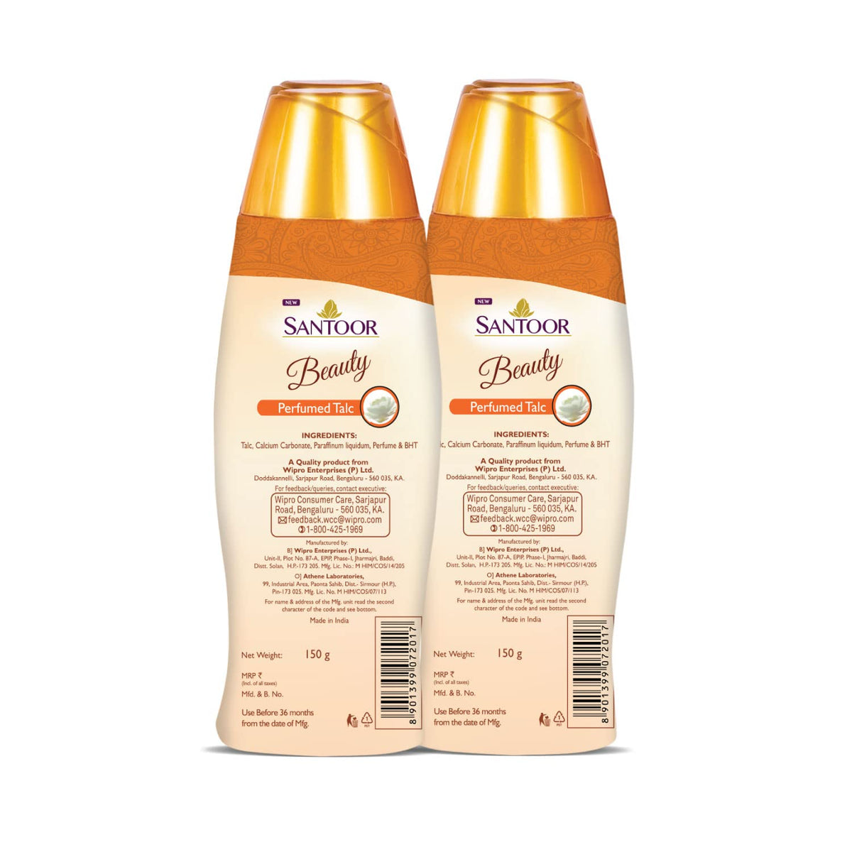 Santoor Beauty Perfumed Talc with Sandalwood Extracts| Sandal, Rose, Musk & Geranium Mint Fragrance| Absorbs Excess Moisture| Dermatologically Tested| For All S