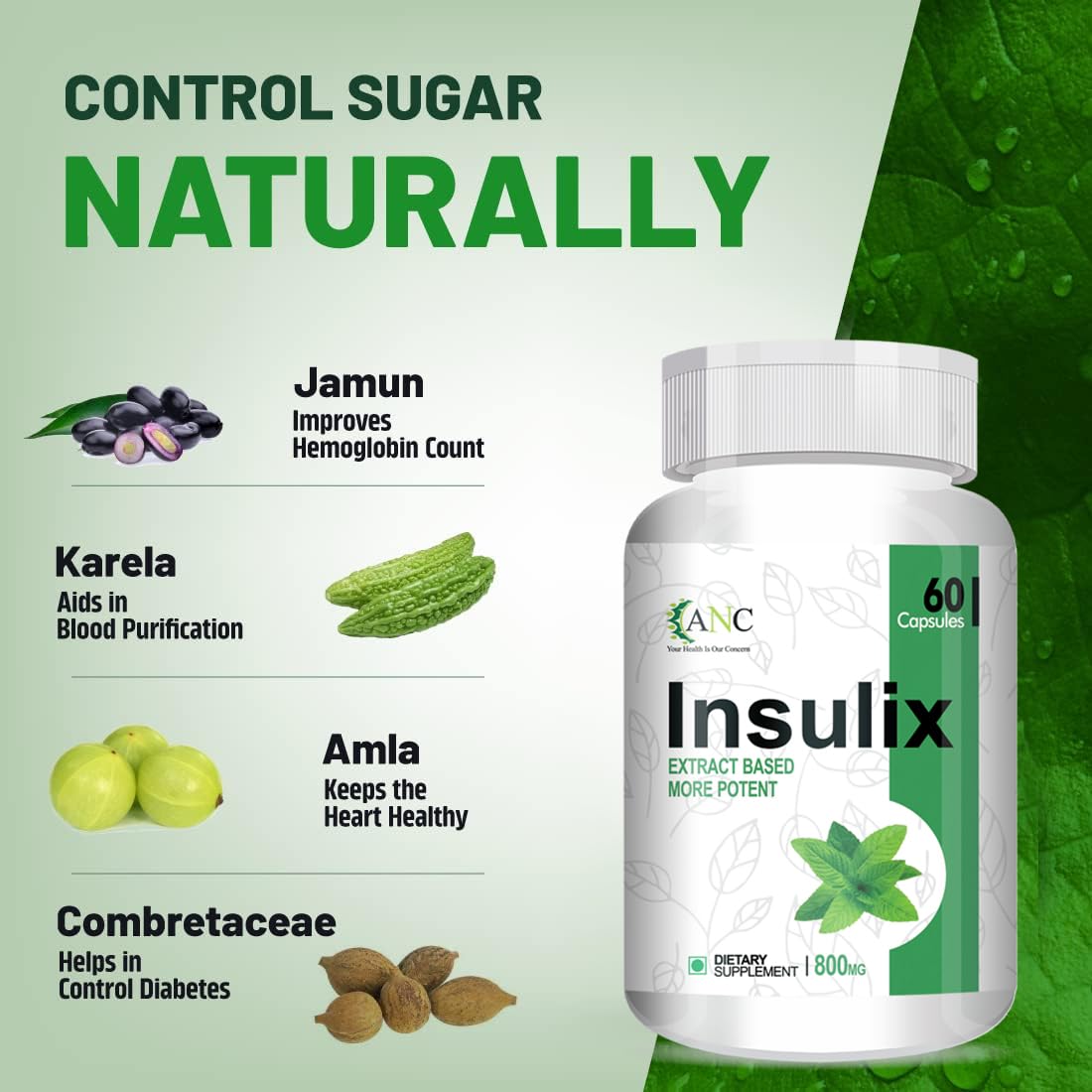 ANC DiabeCode 60 Capsules & Insulix 60 Capsules Support Endocrine Health & Diabetes Control Insulin Resistance | Supports Healthy Energy | Normalize Blood Sugar