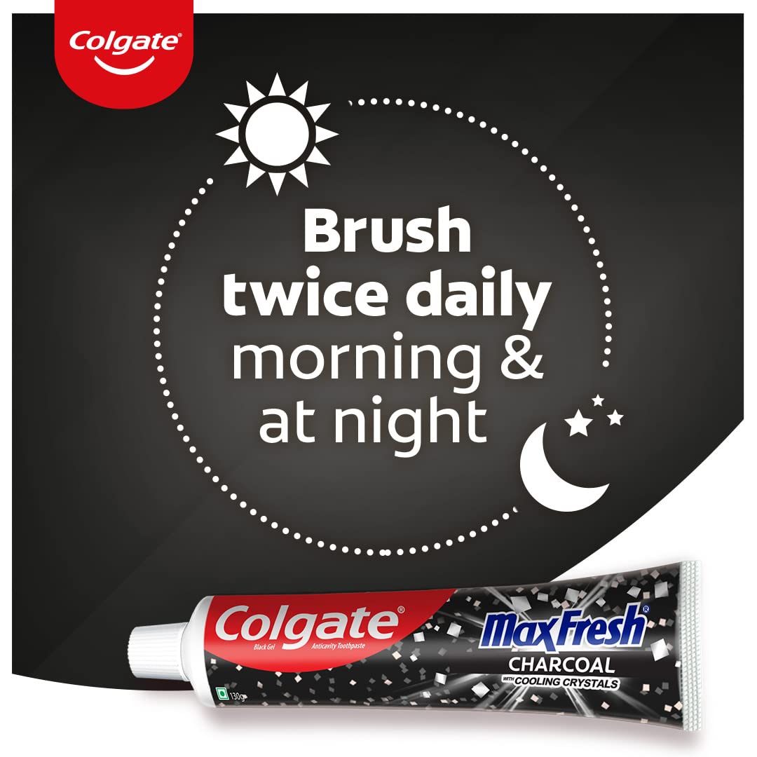Colgate MaxFresh Toothpaste, Black Gel Paste with Charcoal for Super Fresh Breath, 260gm 260 g (Pack of 1) Toothpaste