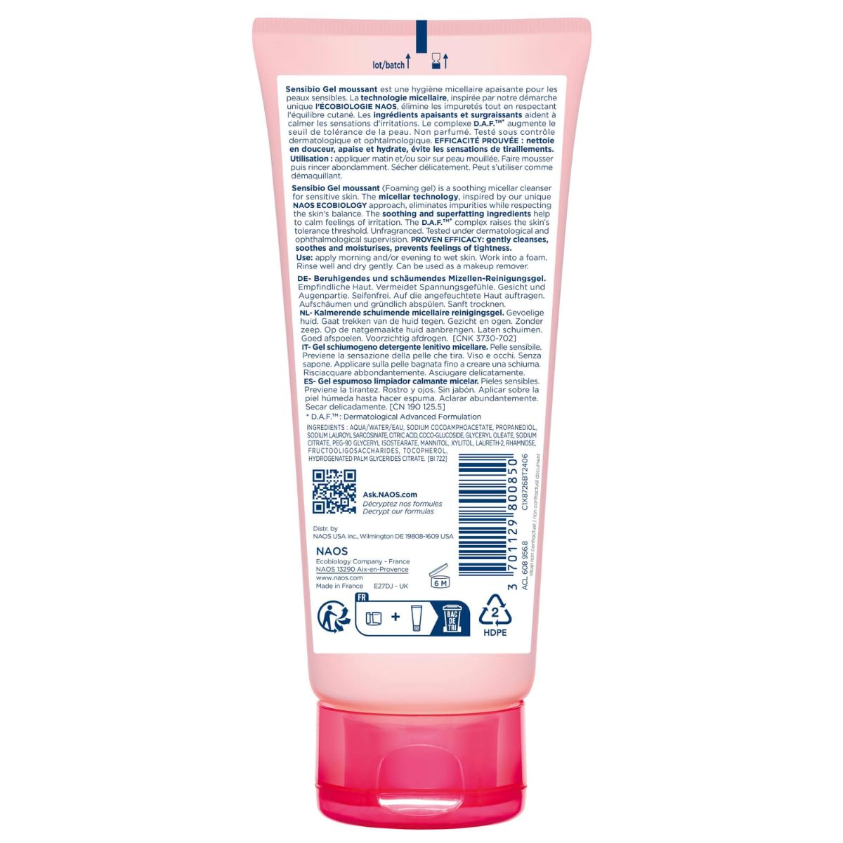Bioderma Sensibio Gentle Soothing Micellar Cleansing Foaming Gel For Sensitive Skin(100ml)