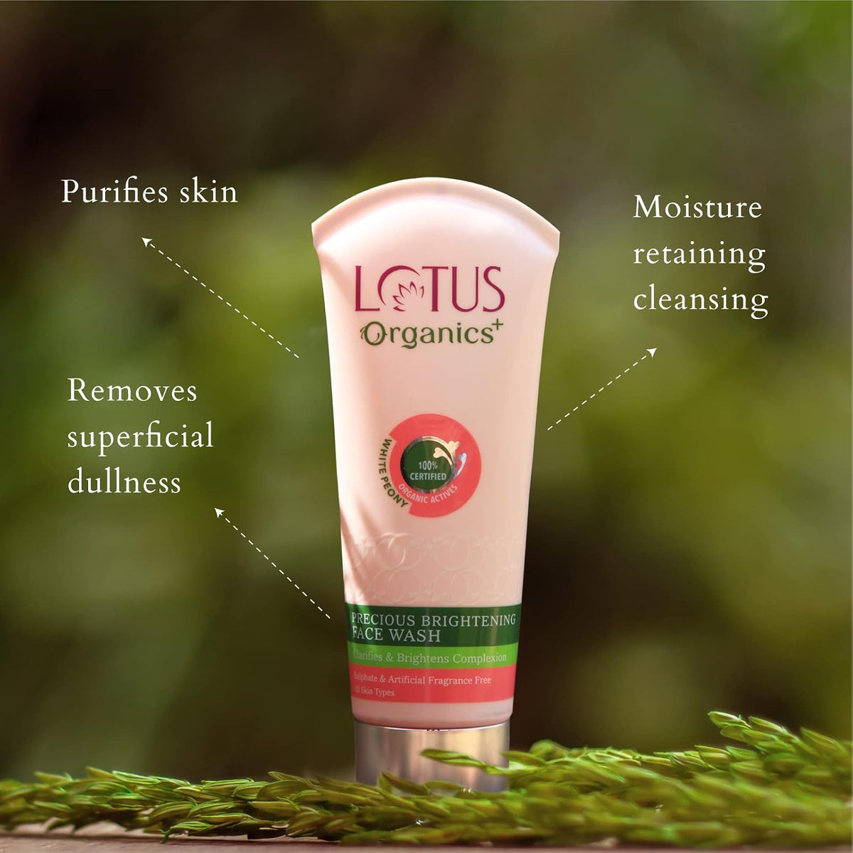 Lotus Organics+ Precious Brightening Face Wash 50 g+ Diamond Single Facial Kit_54g