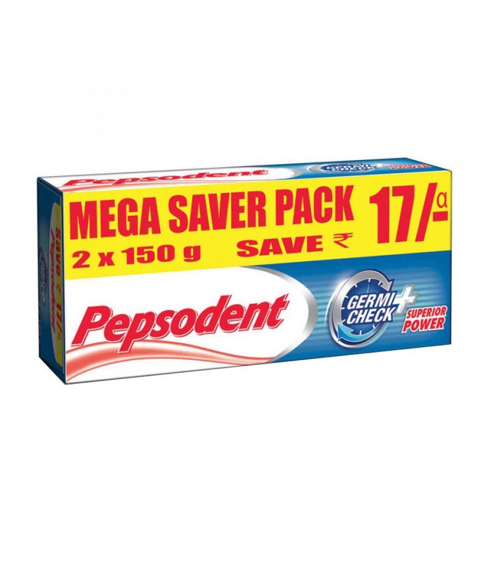 Pepsodent Germicheck Toothpaste, Plaque Removal Value Saver Pack (2x150g) (Pack of 2)