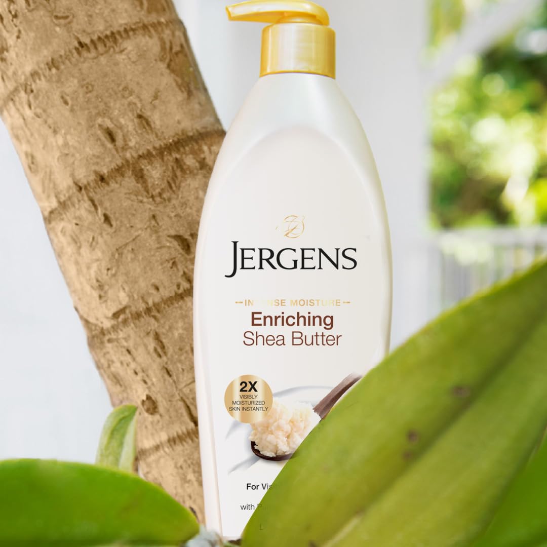 Jergens Shea Butter Deeply Conditioning Body Moisturizer 400ml, Hydrating & Nourishing Lotion for Dry Skin, Daily Use Cream for Soft, Smooth & Shiny Skin, Light