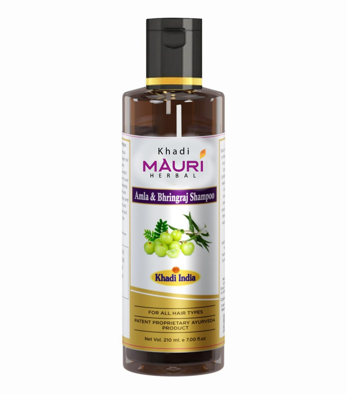 Khadi Mauri Herbal Amla and Bhringraj Herbal Shampoo - Prevents Hairfall & Damage, Strengthens Roots & Hair Follicles - Enriched with Natural Ingredients - 210