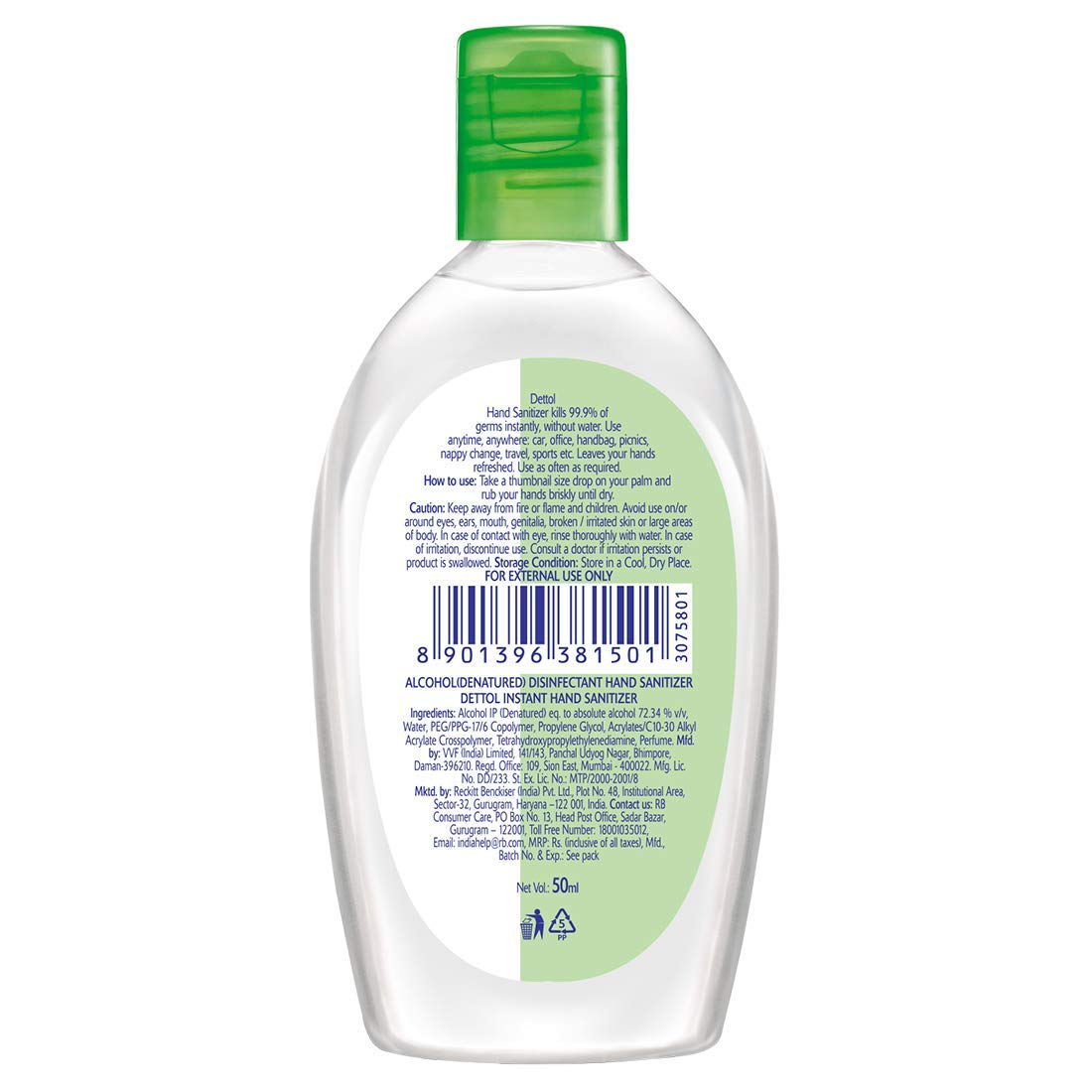 Dettol Alcohol based Hand Sanitizer, Original, 50ml, Pack of 2 50ml - Original Pack of 2