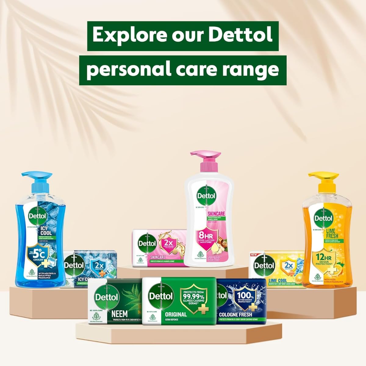 Dettol Body Wash and Shower Gel for Women and Men, (Icy Cool, Lime Fresh, Skincare) | 250ml Pack of 3