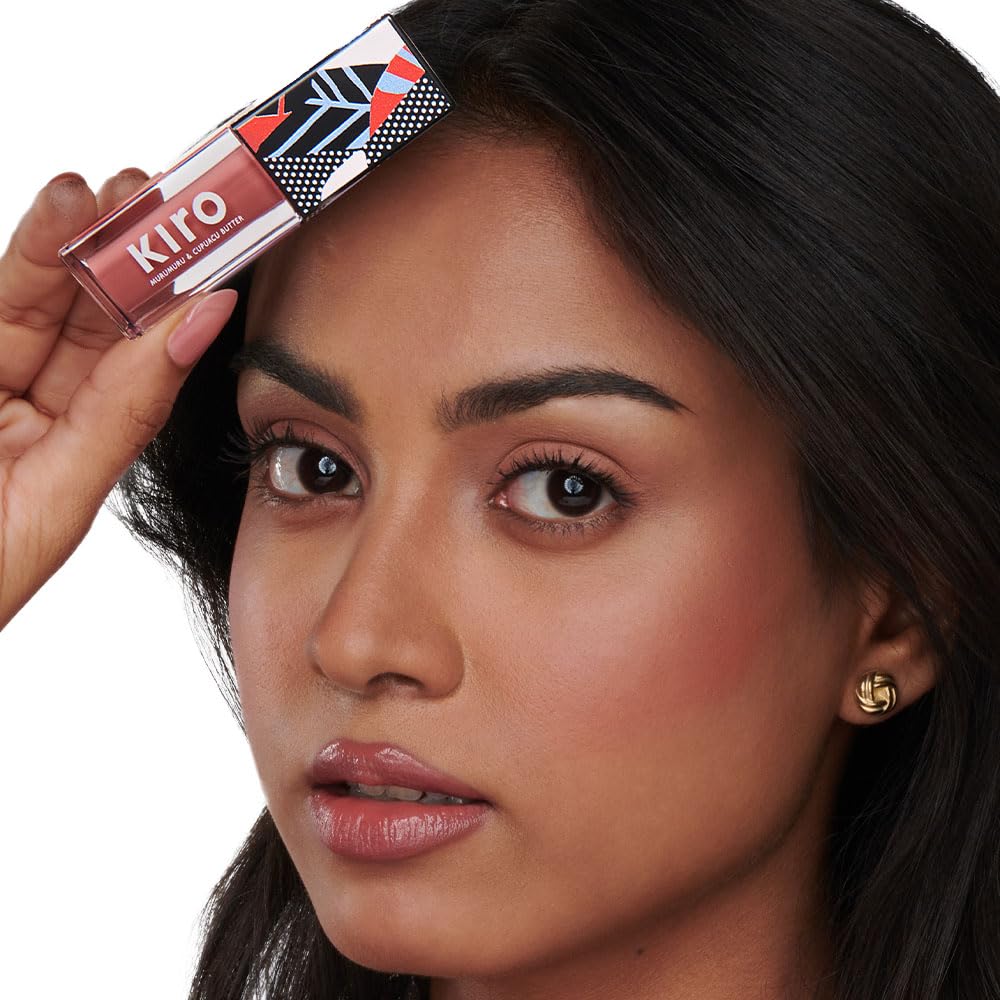 Kiro Glossfinity Crème Gloss - Blushing Apricot, 5ml | High-Shine Nude Lip Gloss | Hydrating, Non-Sticky Formula | Enriched with Murumuru & Cupuacu Butters | 8 Shades for Every Indian Skin Tone