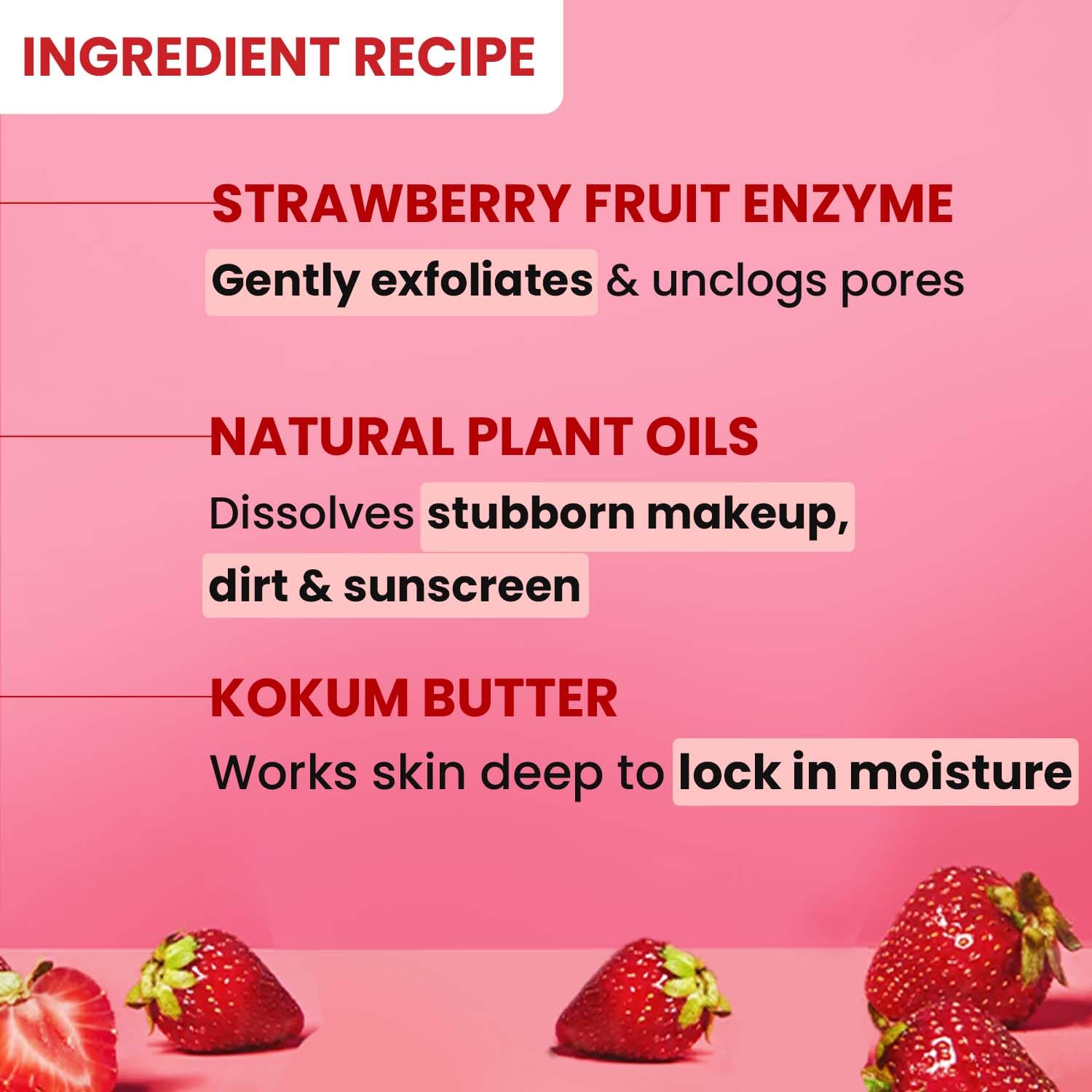 Dot & Key Strawberry Dew Cleansing Balm | For Clean, Smooth & Dewy Skin | Makeup Remover Balm |Non Greasy Makeup Cleanser Face Scrub | Cleanses Dirt, Makeup & Sunscreen | For All Skin Types | 70ml