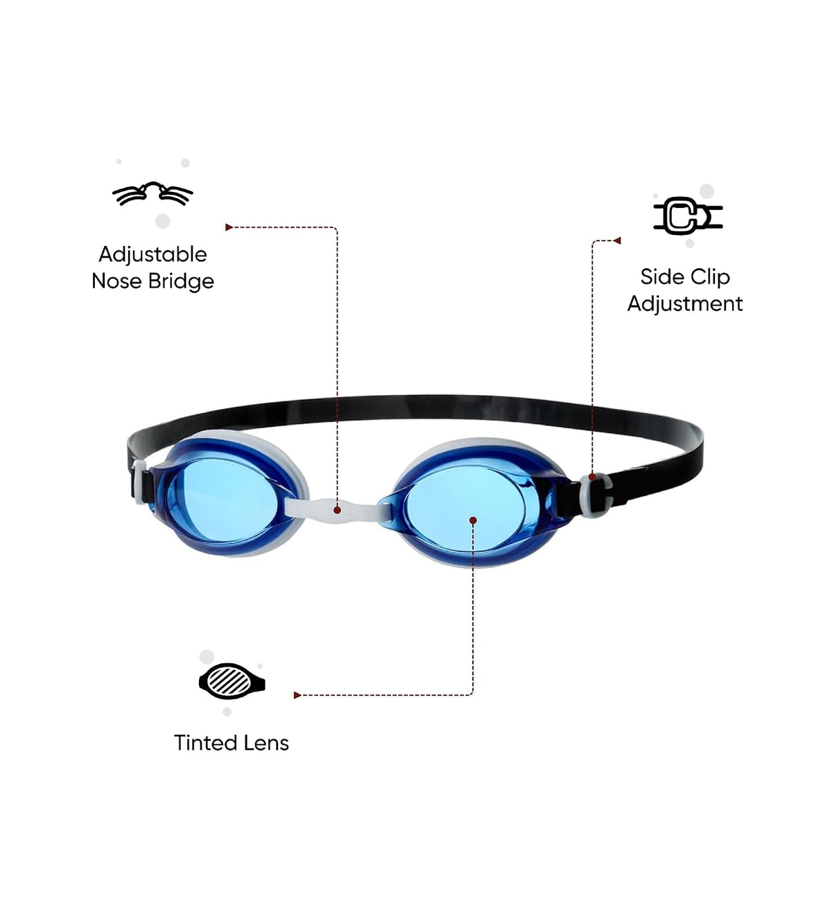 Speedo Unisex Adult Jet Tint-Lens Swim Goggles Blue/White