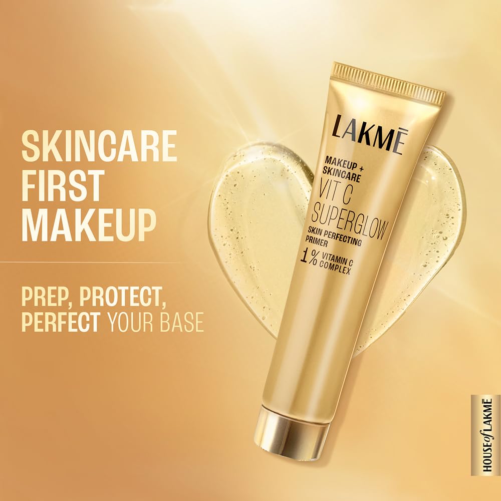 Lakme Makeup+Skincare VitC Superglow Skin Perfecting Primer 30g 30 ml (Pack of 1)