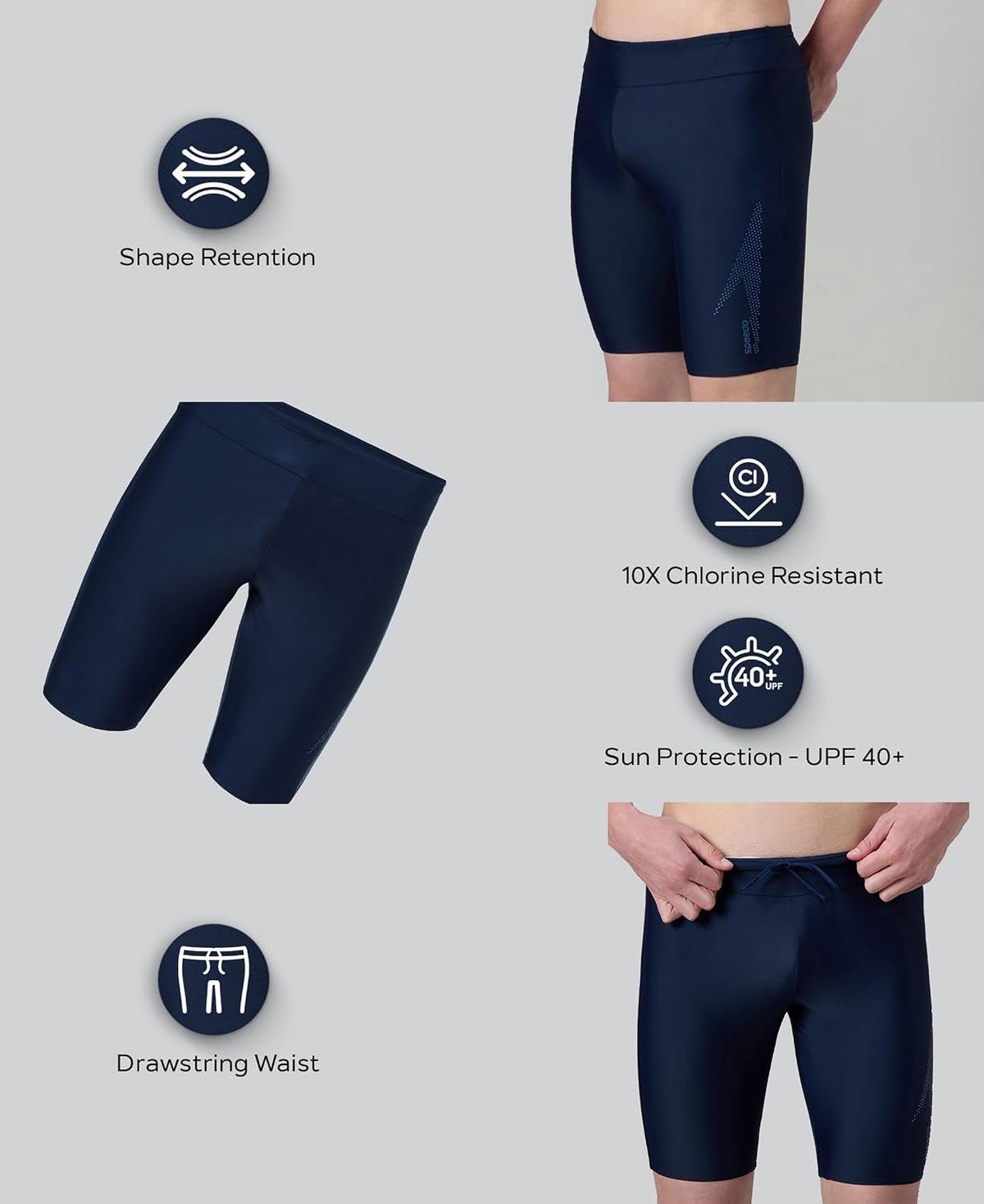 Speedo Men's Endurance10 Printed Houston Jammer Swimming Trunks | UPF 40+ Sun Protection | Chlorine Resistance | Shape Retention Fabric Swimming Costume | Draws