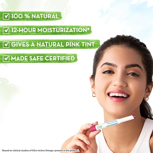 Mamaearth Beetroot Tinted 100% Natural Lip Balm with Beetroot & Beeswax - 2 g | | 12 Hr Moisturization | For Dry & Chapped Lips | Natural Pink Tint | Brightens