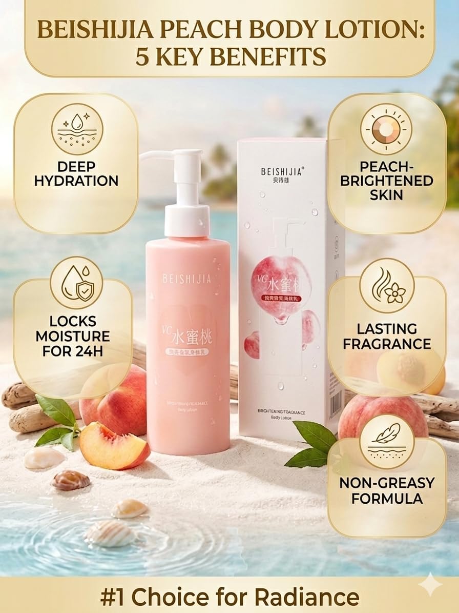 VC Brightening Fragrance Body Lotion || Peach Extract, Vitamin C, Brightening, & Deep Hydration || For Moisturize, Nourish & Glowing skin || For Men & Women ||