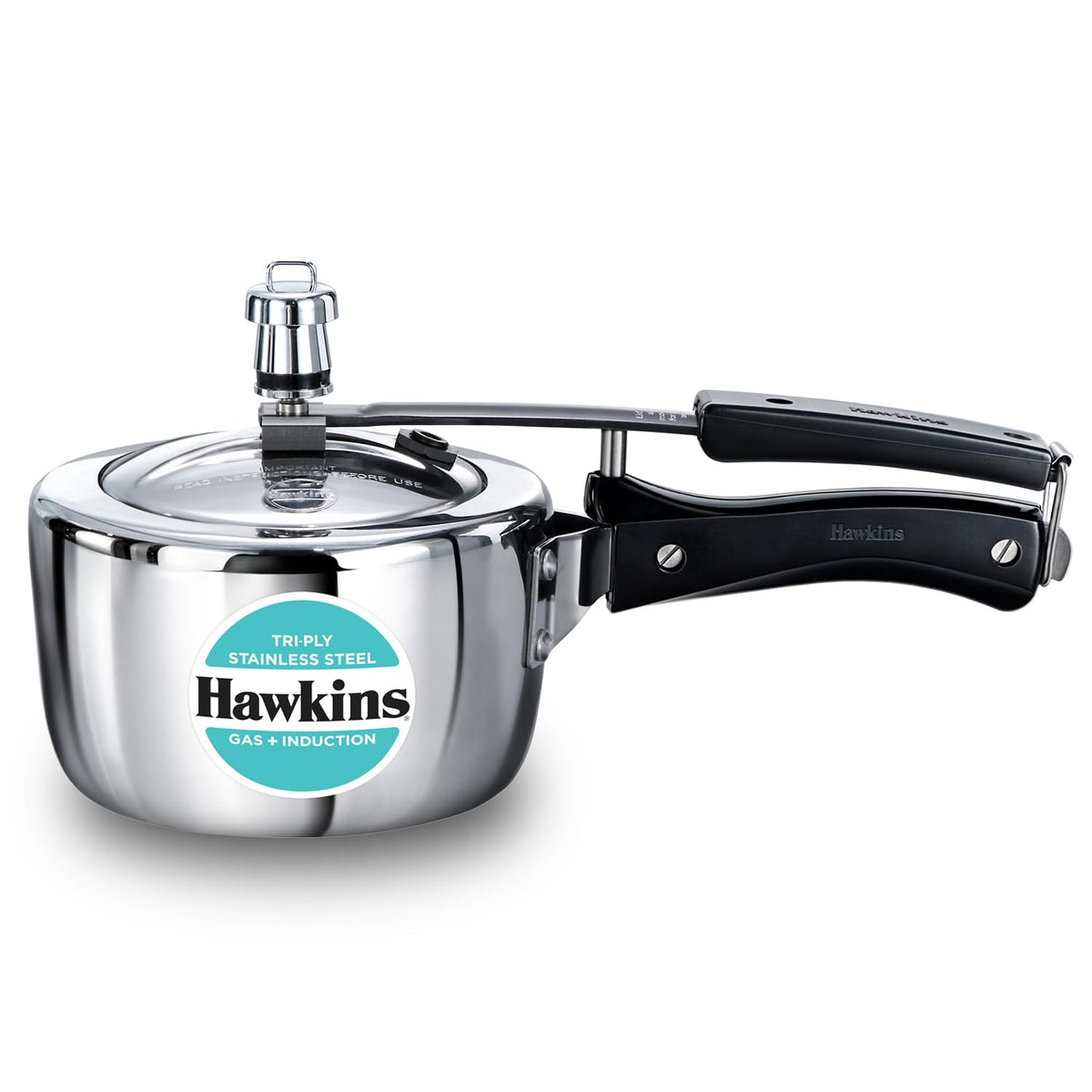 Hawkins 1.5 Litre Triply Stainless Steel Pressure Cooker, Inner Lid Induction Baby Cooker, Silver (HSST15) 1.5 Litres