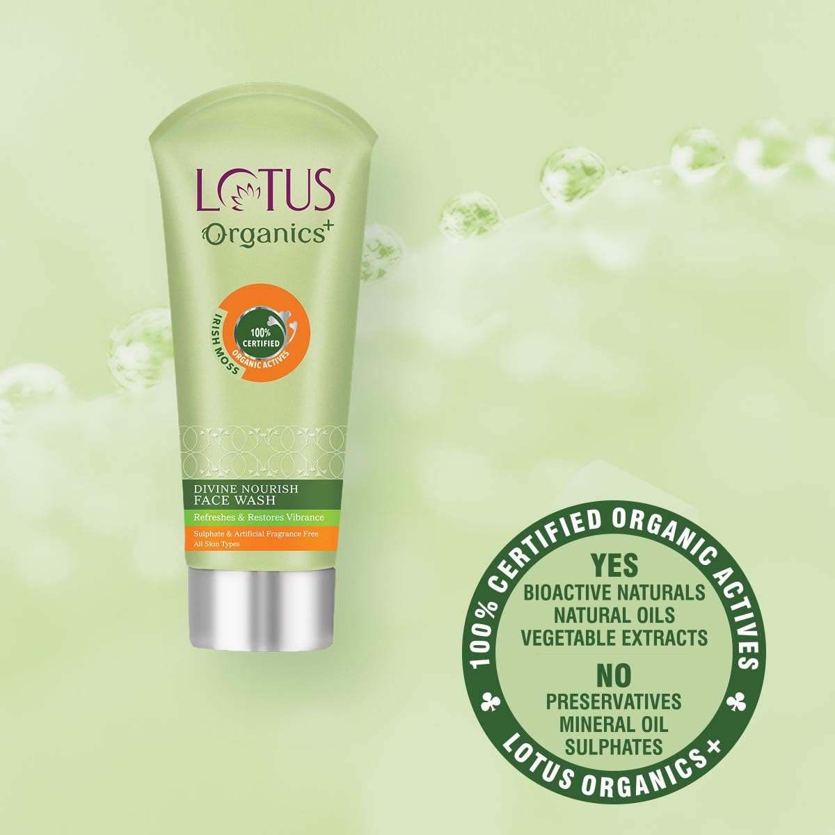 Lotus Organics+ Divine Petals Face Toner Mist 50 ML+ Face Wash 100 ML
