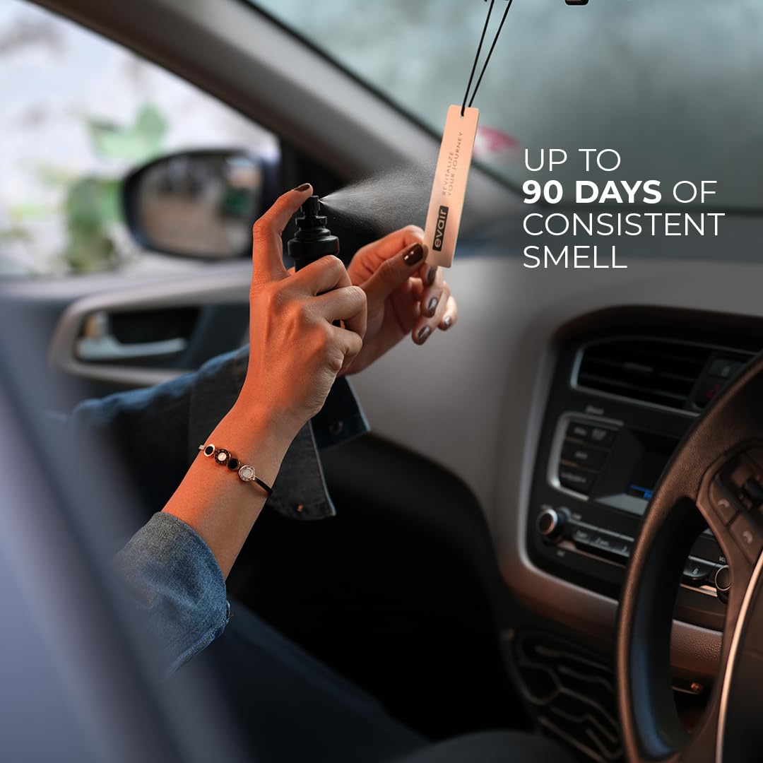 Evair Aqua Fresh Car Perfume Spray | Premium Car Air Freshener & Fragrance Spray with Diffuser Tag | Long Lasting Fresh Aqua Scent | Luxury Car Perfume for Car