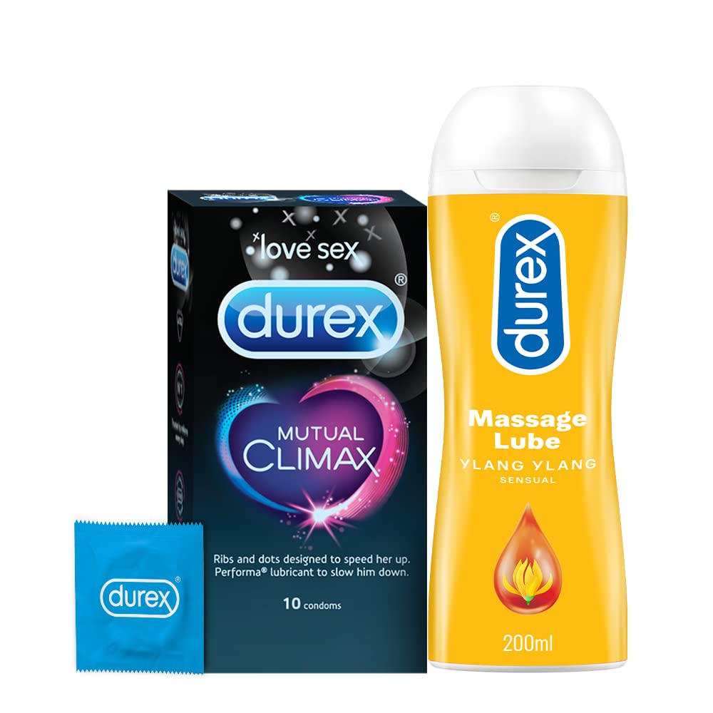 Durex Mutual Climax Condoms - 10s + Durex Play Sensual Massage 2in1 Sensual - 200 ml