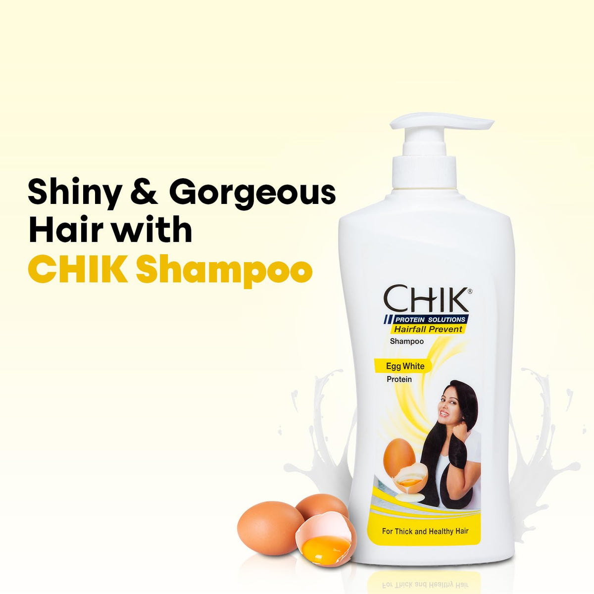 CHIK Protein Solution Hairfall Control Shampoo | Enriched with Egg White Protein for Strong, Thick and Healthy Hair, Promotes Growth and Reduces Hair Fall-1 lit