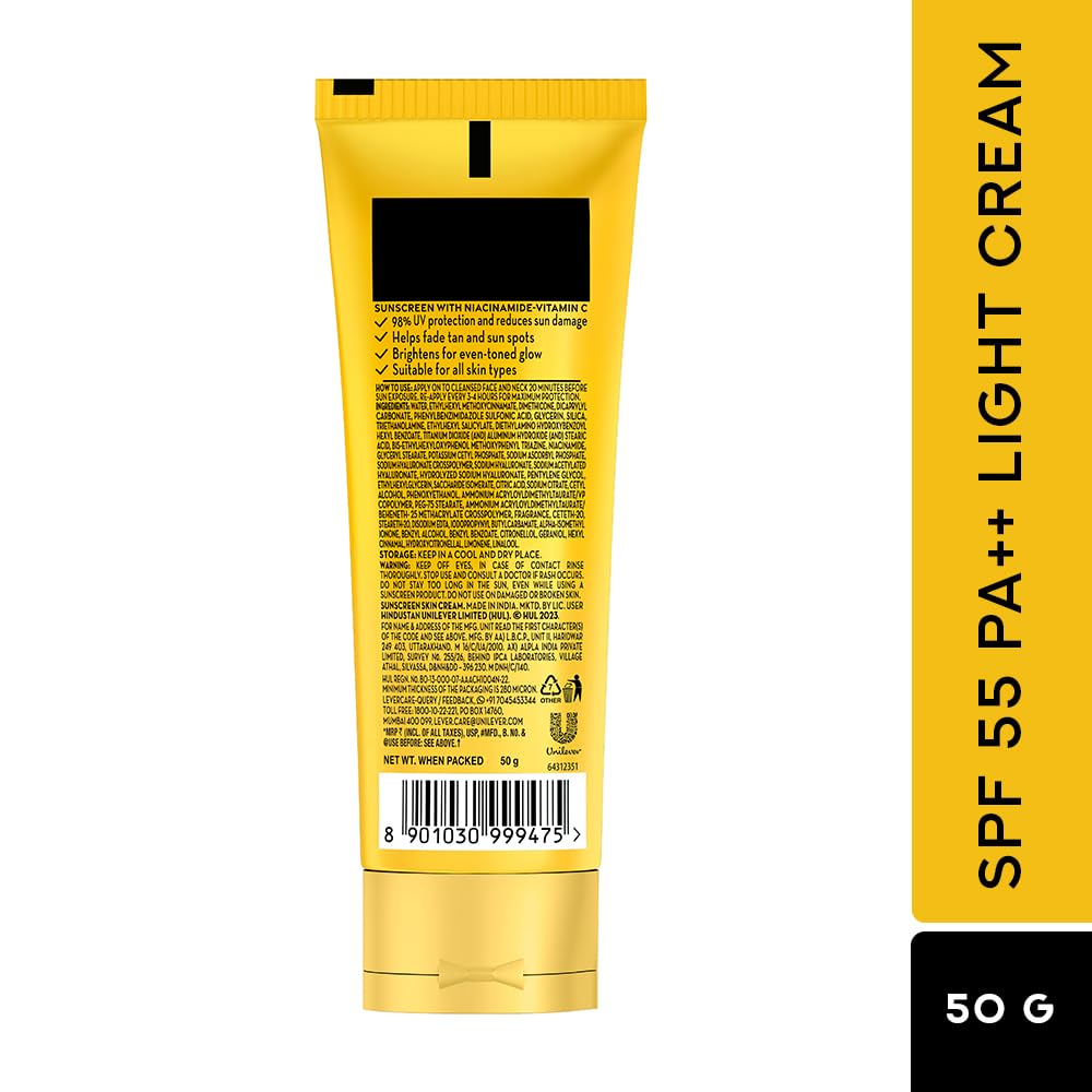 POND'S Serum boost sunscreen For All skin types prevent and fade dark patches with the power of SPF 55 and NIACINAMIDE-C Serum 50g 50 g (Pack of 1)