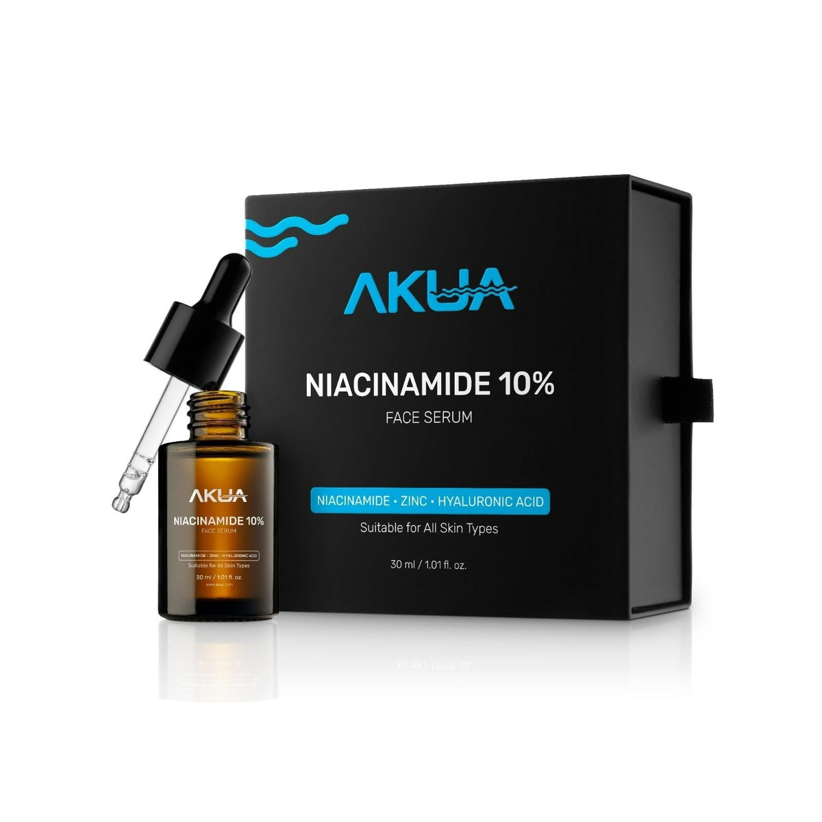 Akua Niacinamide 10% Face Serum | Pore Minimizer & Skin Brightening | With Zinc & Hyaluronic Acid | Lightweight, Hydrating & Non-Greasy | Suitable for All Skin