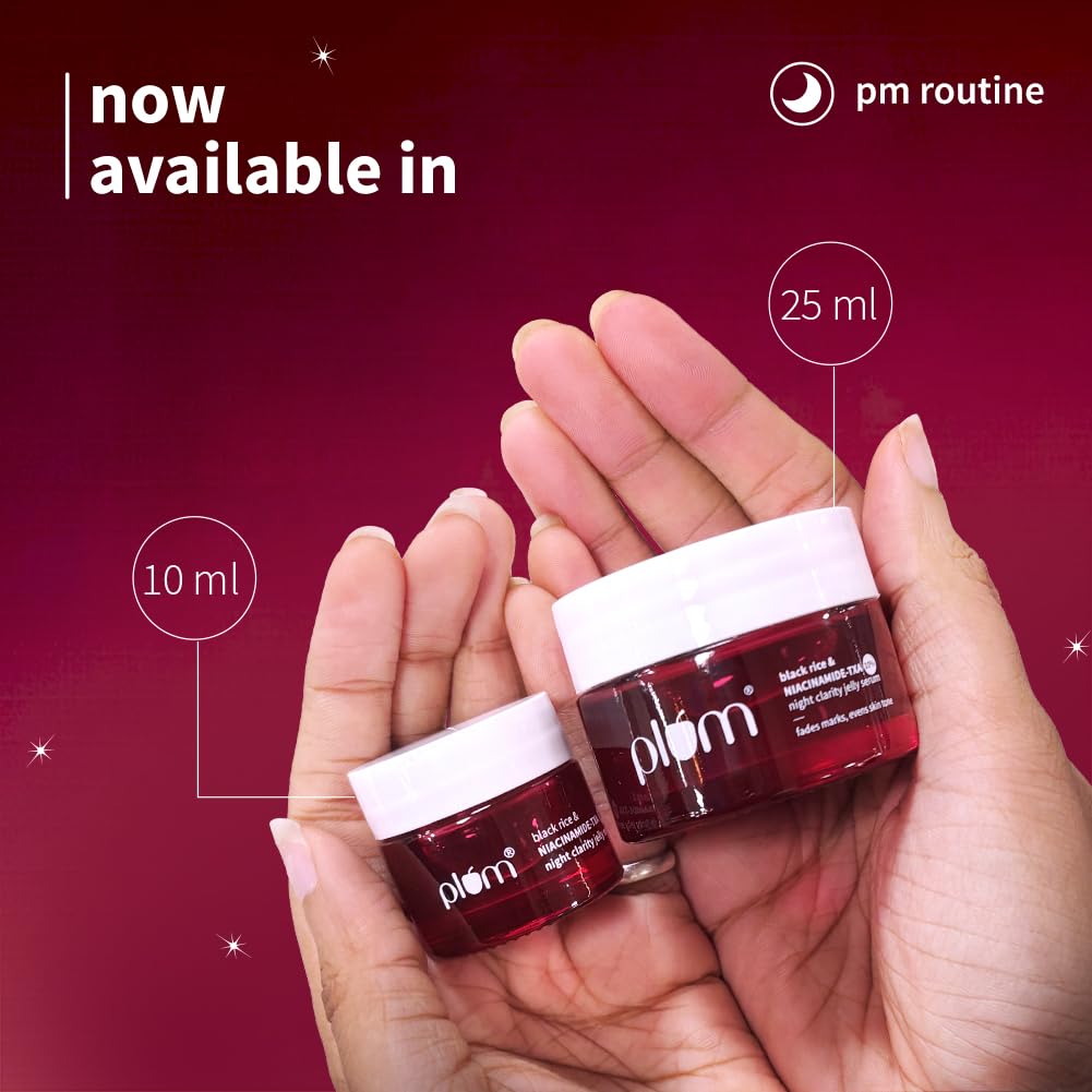 Plum Jelly Serum for Dark Spots & Pigmentation | with 10% Niacinamide - TXA & Black Rice Extract | Improves Skin Clarity Overnight By Reducing Acne Marks and Ta