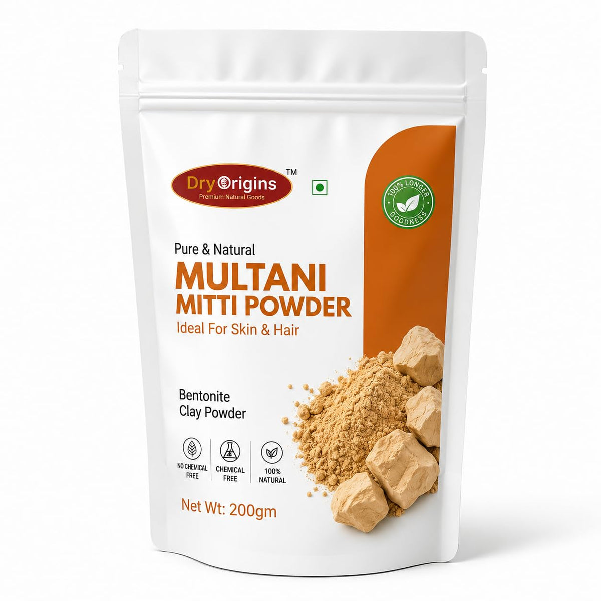 Multani Mitti Powder for Face Pack & Hair Care | 100% Natural Bentonite Clay | Deep Cleansing Skin Care Powder | For Oily Skin, Face Mask & Hair Mask | 200g