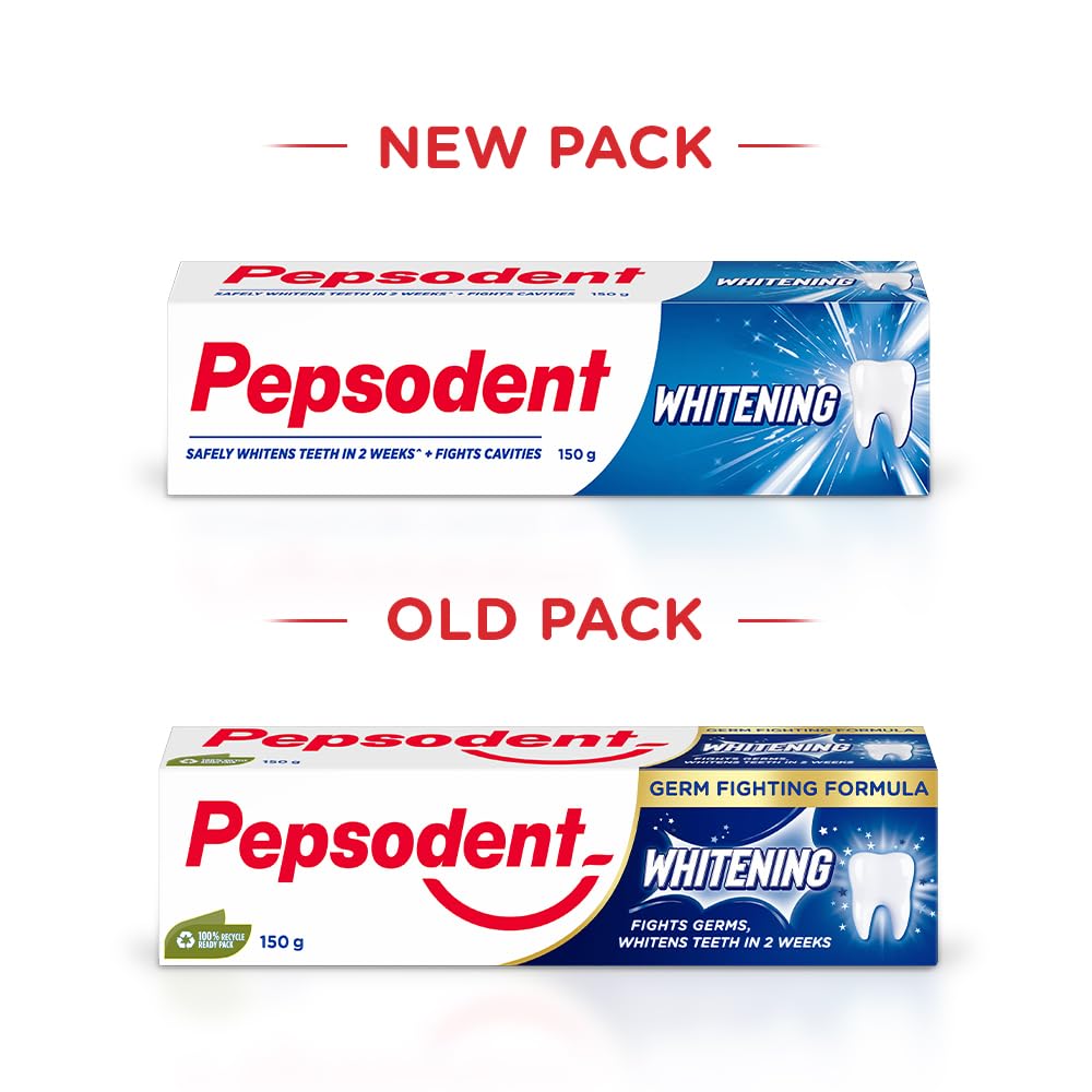 Pepsodent Whitening Toothpaste || Whiter Teeth in 2 weeks|| Safe on Enamel_150 g Fresh 150 g (Pack of 1)