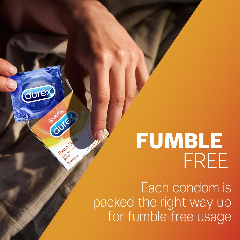 Durex Multi Pack Condoms for Men | Extra Time, Extra Dotted & Extra Ribbed | 10 Count (Pack of 4) Condoms Thin, Ribbed, Dotted & Extra time condoms