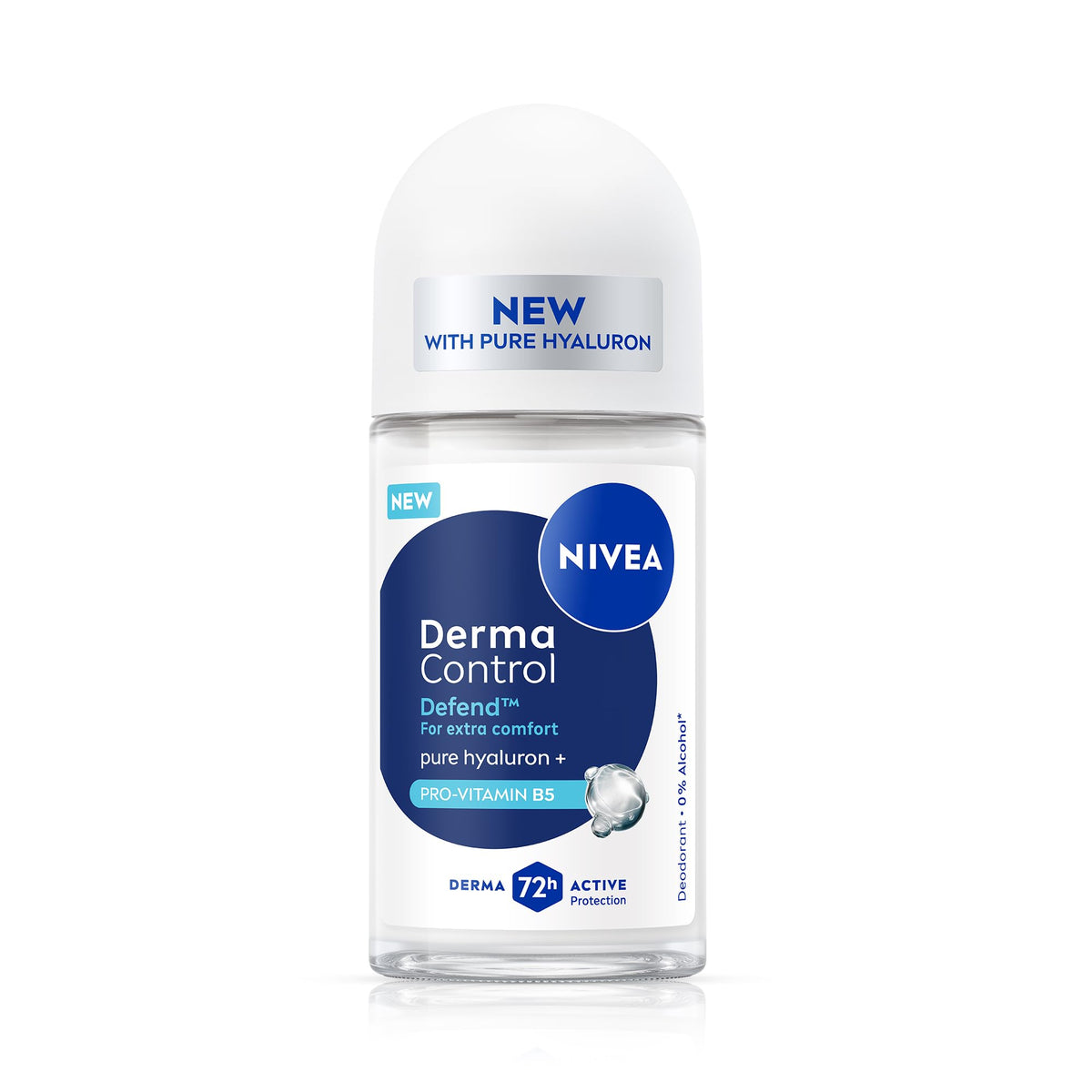 NIVEA Derma Control Defend Underarm Deo Roll-On for Women | Defends Against Irritation | 72H Derma Active Protection | With Pure Hyaluronic Acid & Pro-Vitamin B