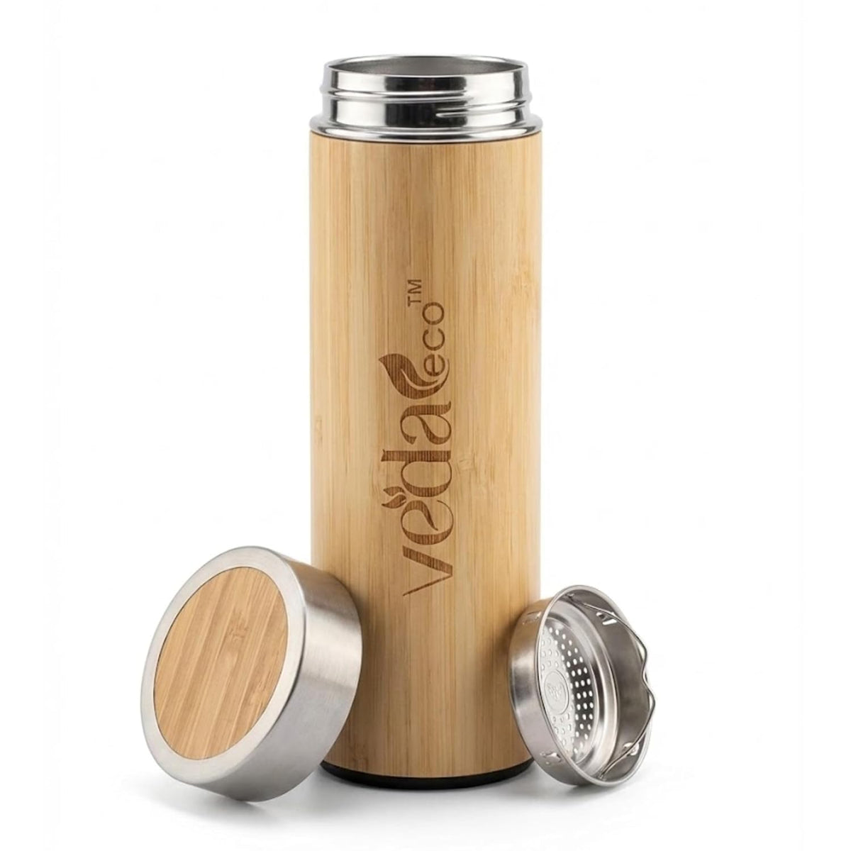 Bamboo Water Bottle with Stainless Steel Interior, 450ml