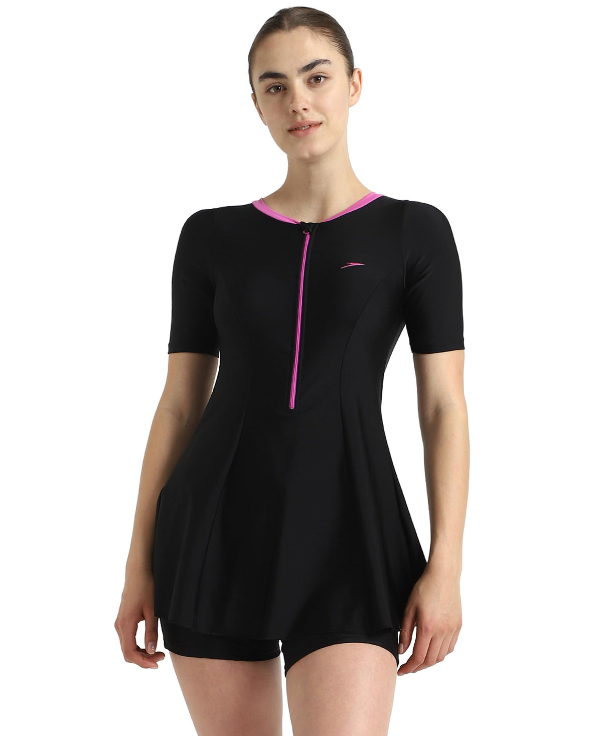 Speedo Women's Endurance10 Closedback Sleeved Swimdress with Boyleg Swimming Costume | Chlorine Resistance | Shape Retention Fabric | UPF 40+ Sun Protection | R