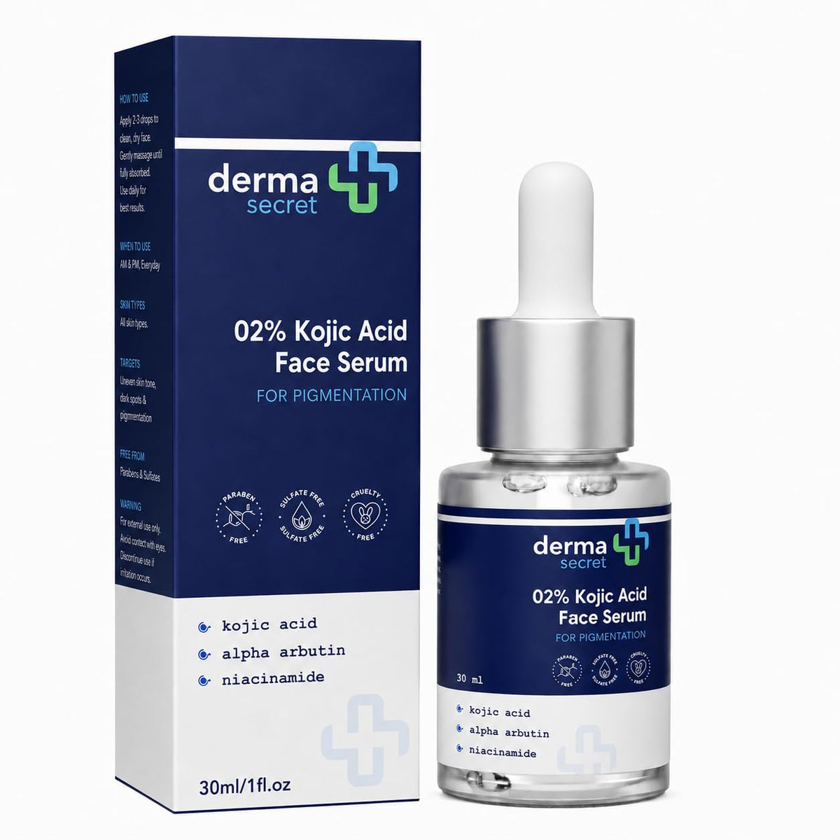 2% Kojic Acid Face Serum for Pigmentation & Dark Spots | With Niacinamide & Alpha Arbutin | Glowing Skin | 30ml