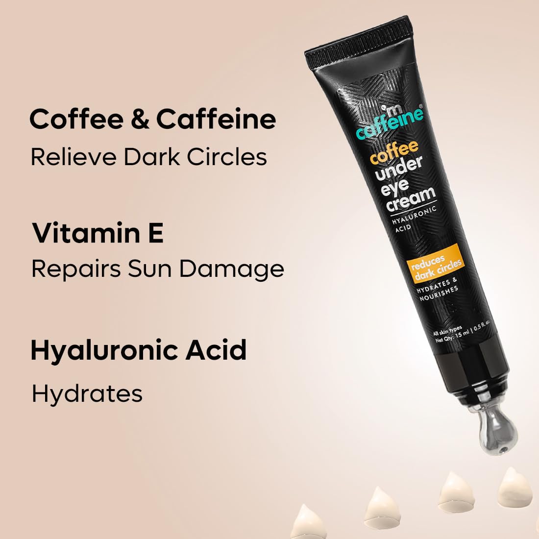 mcaffeine Coffee Under Eye Cream Gel for Dark Circles, Puffiness & Fine Lines | 94% Users Saw Reduced Dark Circles| Winter Eye Care Cream for Hydration | with B