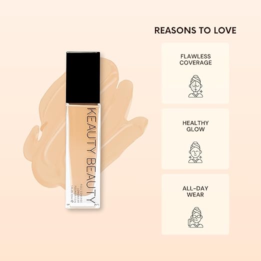 KEAUTY BEAUTY FULL COVERAGE LONG WEAR FOUNDATION 30ml 01