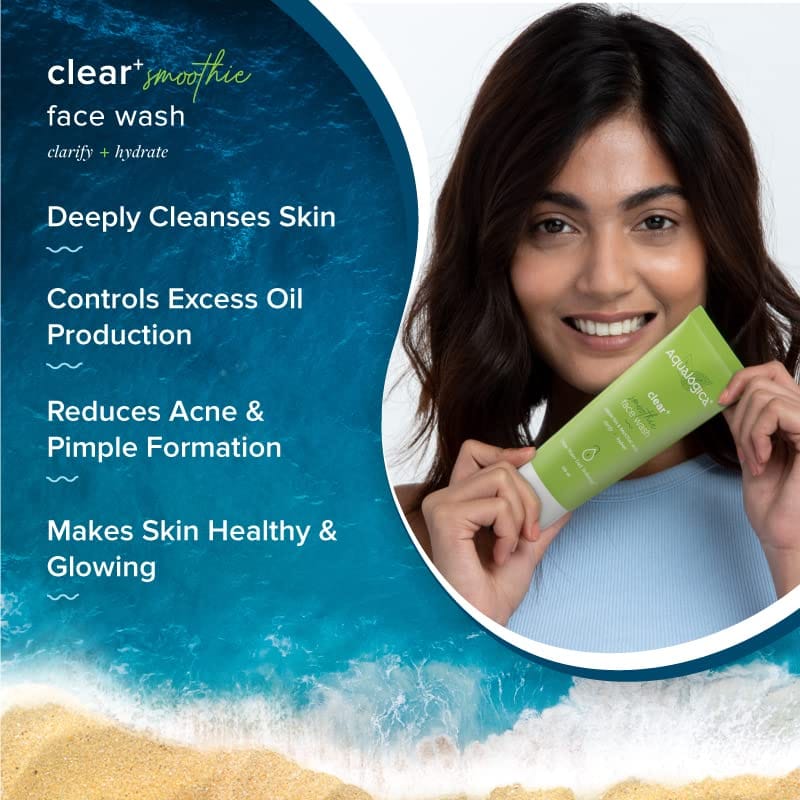 Aqualogica - Clear+ Smoothie Face Wash with Green Tea & Salicylic Acid (100ml)