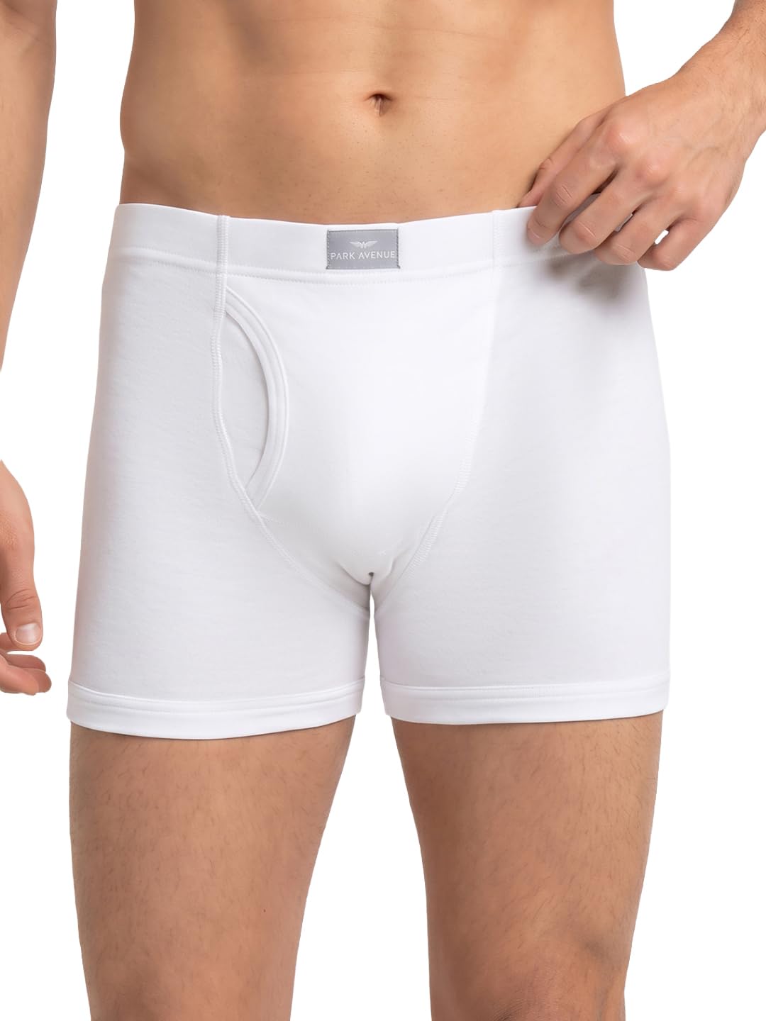 Park Avenue Men Regular Fit Solid Pattern Pure Cotton Loungewear Trunk 80 CM White