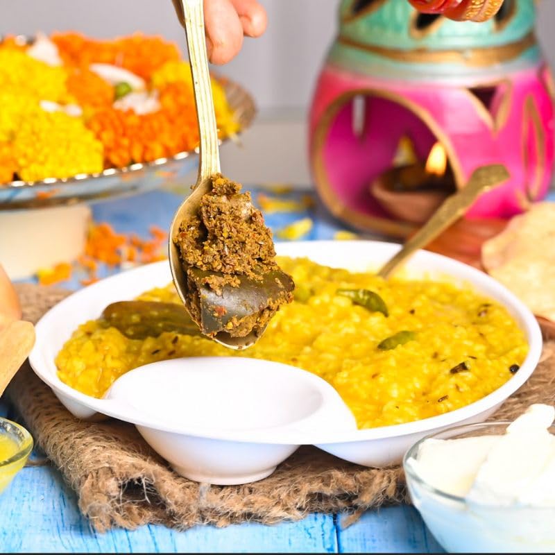 JhaJi Store Aam ka Sookha Bharua Achar | Dry Stuffed Mango Pickle, Bihari Style | Homemade, Sun-Dried, Tangy & Salty | With Little Oil & Bold Masala | 250g Plas