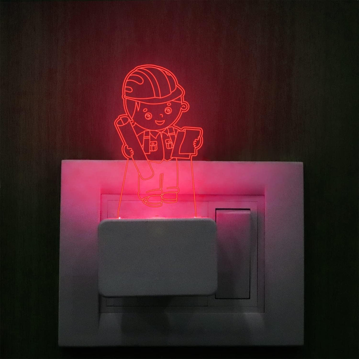 3D Illusion Architecture boy Acrylic Plug Night Light Gift for Friend